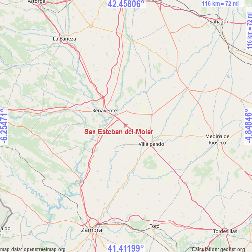 San Esteban del Molar on map