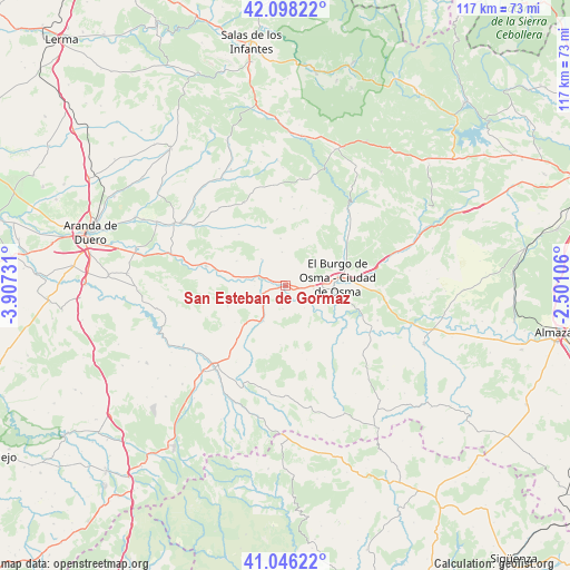 San Esteban de Gormaz on map