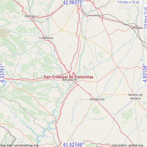 San Cristóbal de Entreviñas on map