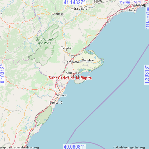 Sant Carles de la Ràpita on map