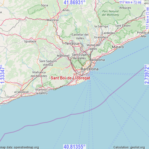 Sant Boi de Llobregat on map