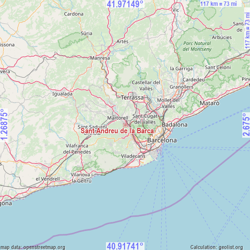 Sant Andreu de la Barca on map