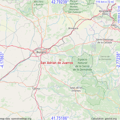 San Adrián de Juarros on map