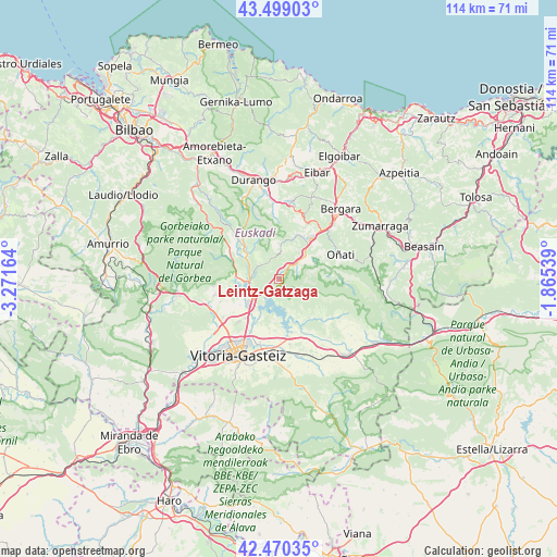 Leintz-Gatzaga on map
