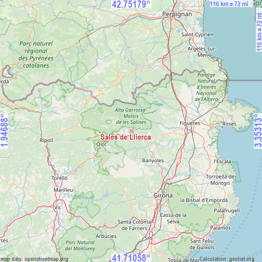 Sales de Llierca on map