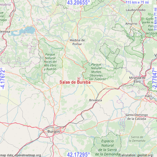 Salas de Bureba on map