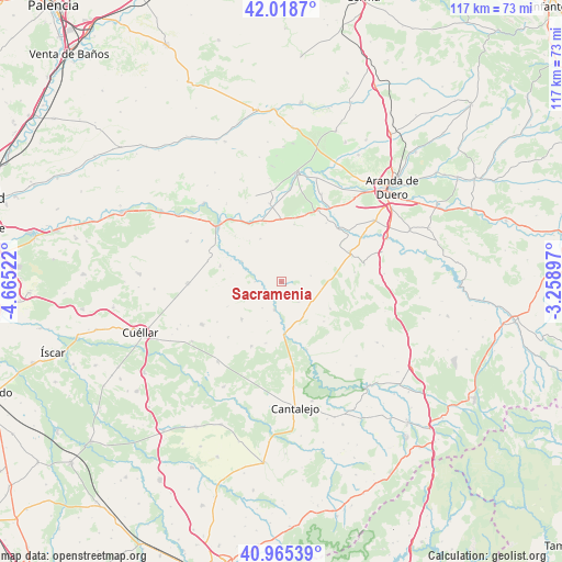 Sacramenia on map