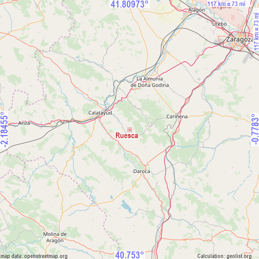 Ruesca on map