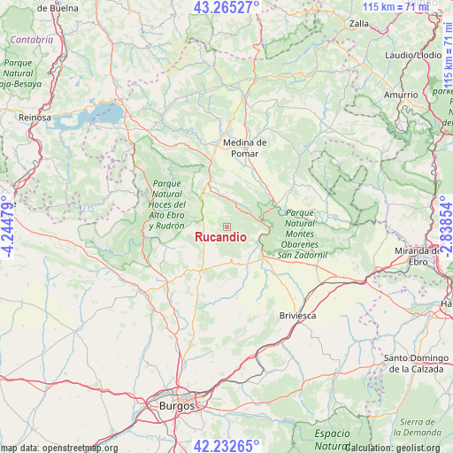 Rucandio on map