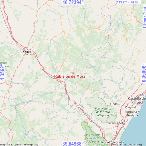 Rubielos de Mora on map
