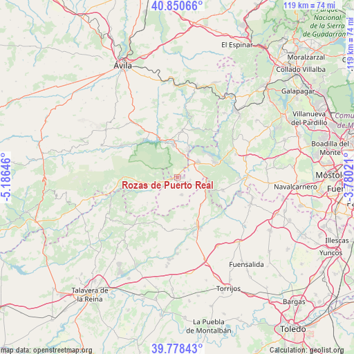 Rozas de Puerto Real on map