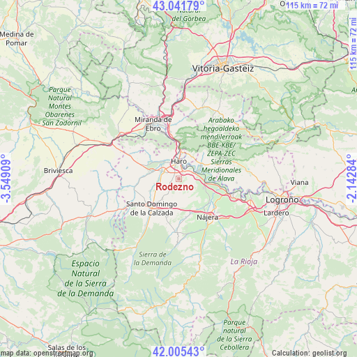 Rodezno on map