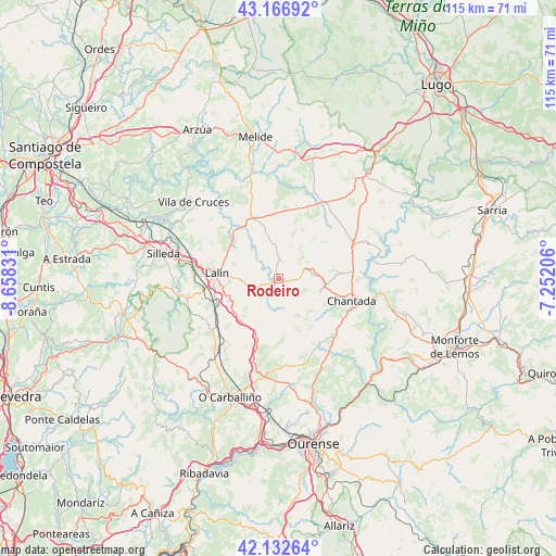 Rodeiro on map