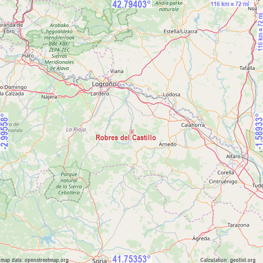 Robres del Castillo on map
