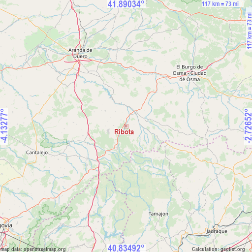 Ribota on map