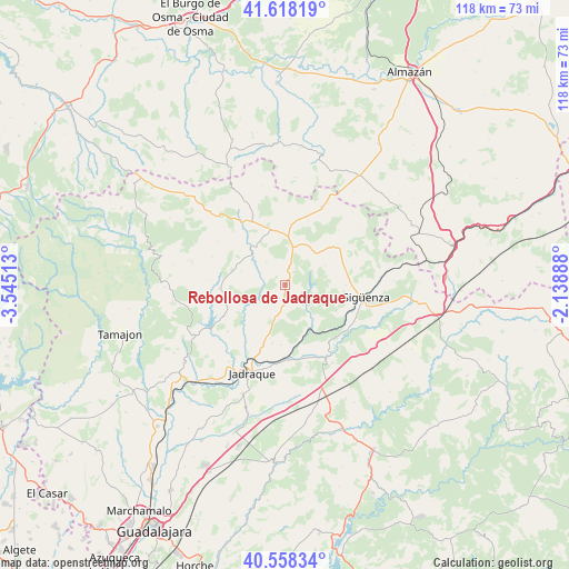 Rebollosa de Jadraque on map