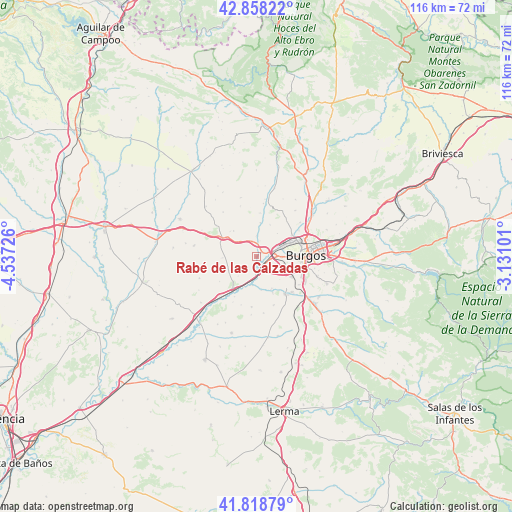 Rabé de las Calzadas on map