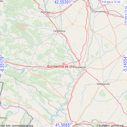 Quintanilla de Urz on map