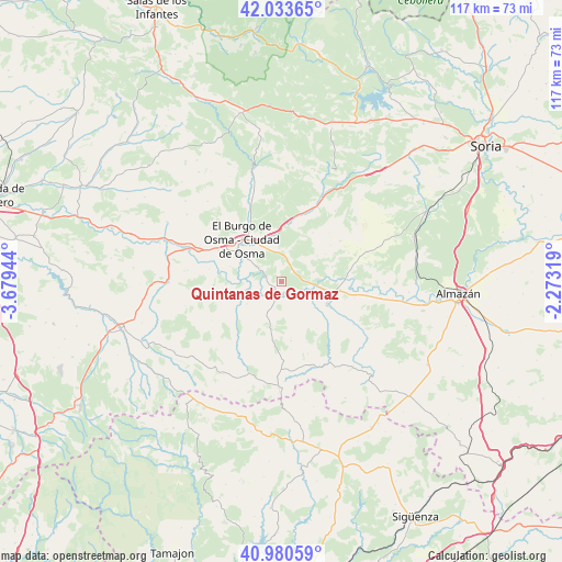 Quintanas de Gormaz on map