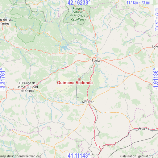 Quintana Redonda on map