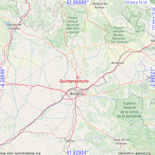 Quintanaortuño on map