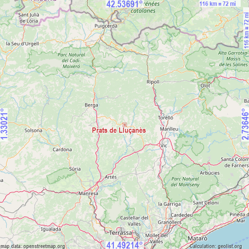 Prats de Lluçanès on map
