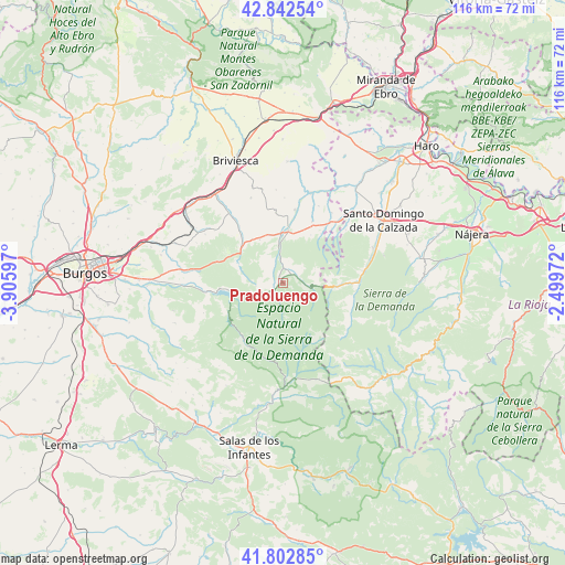 Pradoluengo on map