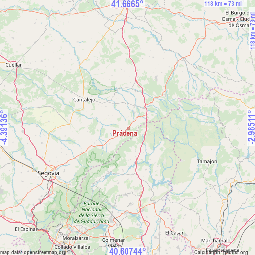 Prádena on map