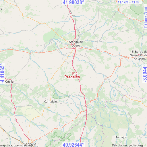 Pradales on map