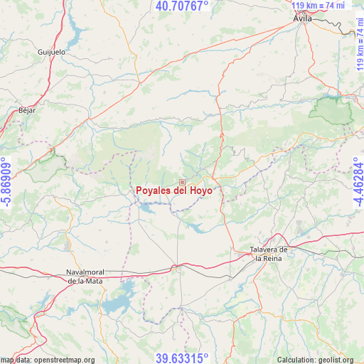 Poyales del Hoyo on map