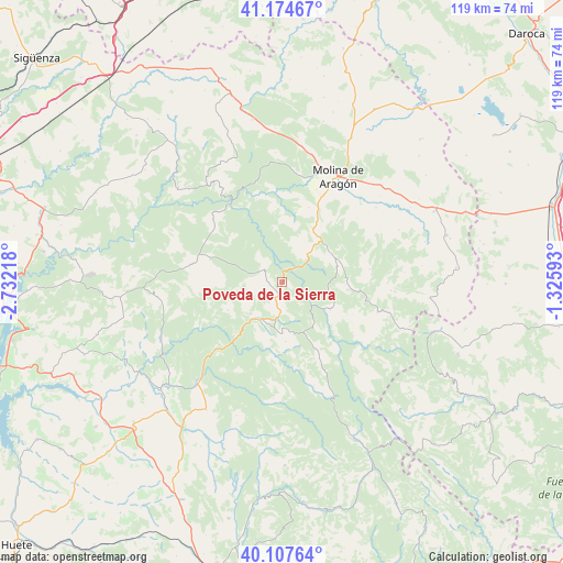 Poveda de la Sierra on map