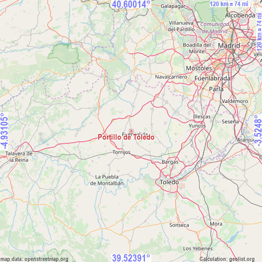 Portillo de Toledo on map