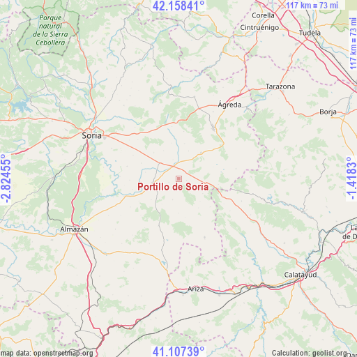 Portillo de Soria on map
