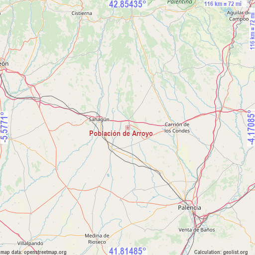 Población de Arroyo on map