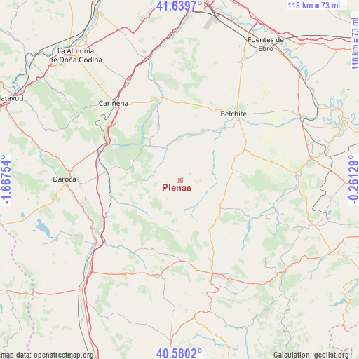 Plenas on map