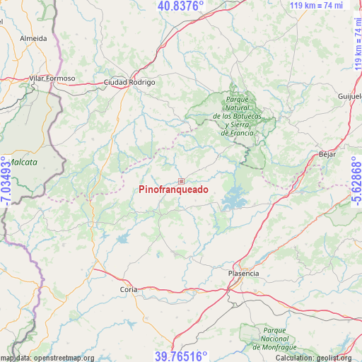 Pinofranqueado on map