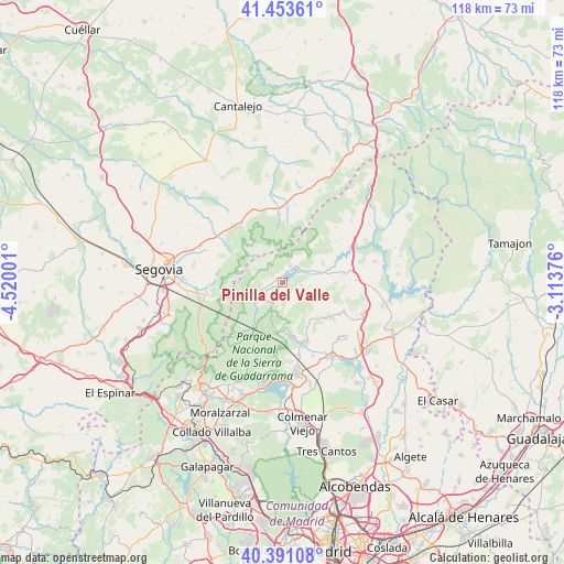 Pinilla del Valle on map