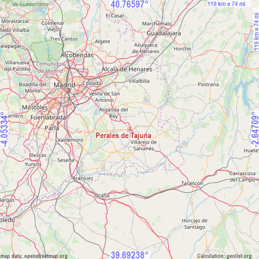 Perales de Tajuña on map