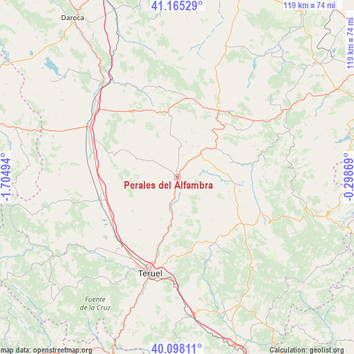 Perales del Alfambra on map
