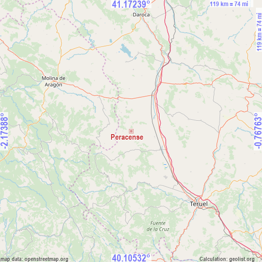 Peracense on map