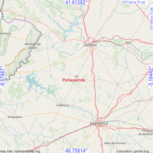 Peñausende on map