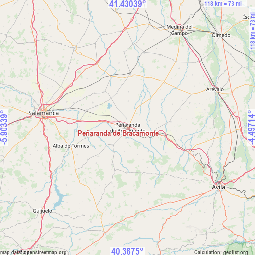 Peñaranda de Bracamonte on map