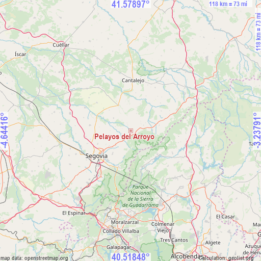 Pelayos del Arroyo on map