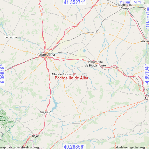 Pedrosillo de Alba on map