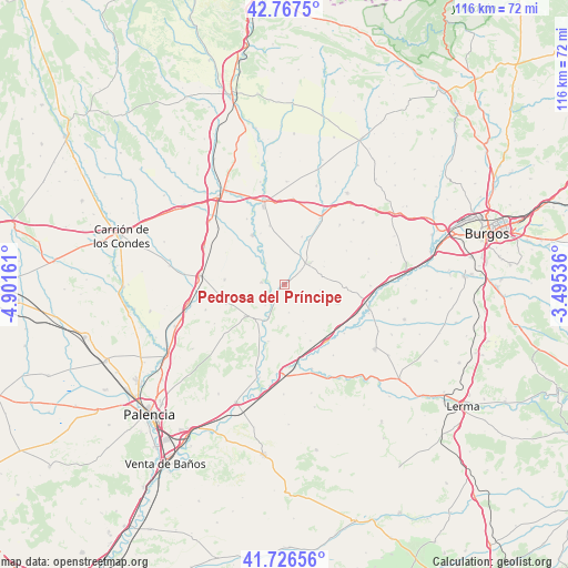 Pedrosa del Príncipe on map