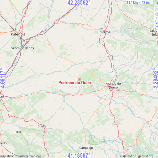 Pedrosa de Duero on map