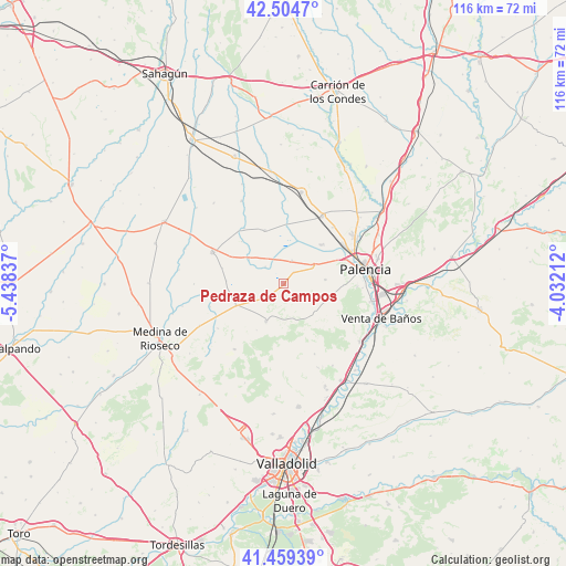 Pedraza de Campos on map