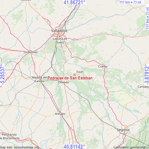 Pedrajas de San Esteban on map