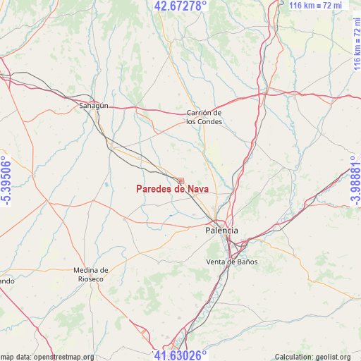 Paredes de Nava on map