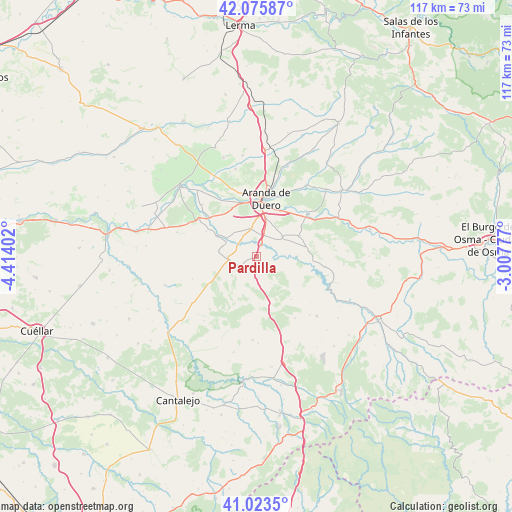 Pardilla on map